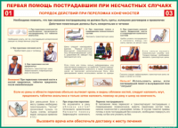 Таблица "Порядок действий при переломах конечностей" (100х140 сантиметров, винил) - fgospostavki.ru - Полевской