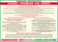 Таблица "Пожарная безопасность. Правила поведения при пожаре" (100х140 сантиметров, винил) - fgospostavki.ru - Полевской