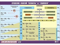 Таблица демонстрационная "Сравнение понятий изомер и гомолог" (винил 100x140) - fgospostavki.ru - Полевской