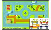 Игровой коврик "Дорожное движение - 2" с набором транспортных средств - fgospostavki.ru - Полевской