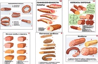 Плакаты ПРОФТЕХ "Ассортимент колбасной и мясной продукции" (11 пл, винил, 70х100) - fgospostavki.ru - Полевской