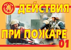 Комплект плакатов "Действия при пожаре" - fgospostavki.ru - Полевской