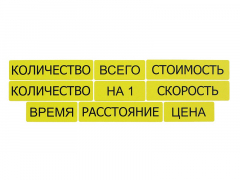 Набор магнитных карточек "Опорные слова к задачам" (желтый) - fgospostavki.ru - Полевской