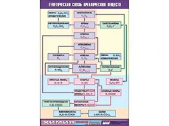 Таблица демонстрационная "Генетическая связь органических веществ" (винил 70x100) - fgospostavki.ru - Полевской