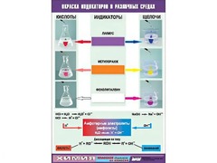 Таблица демонстрационная "Окраска индикаторов в различных средах" (винил 70x100) - fgospostavki.ru - Полевской