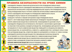 Таблица "Правила безопасности на уроке химии" (100х140 сантиметров, винил) - fgospostavki.ru - Полевской