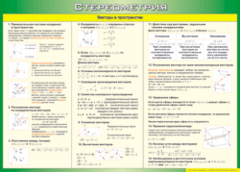 Таблица "Векторы в пространстве (Стереометрия)" (100х140 сантиметров, винил) - fgospostavki.ru - Полевской