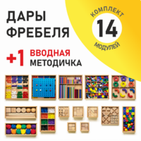 Игровой набор Дары Фребеля 14 модулей с методическим пособием (1 книга) - fgospostavki.ru - Полевской