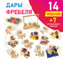 Игровой набор Дары Фребеля в мешочках 14 модулей с методическими пособиями 7 книг - fgospostavki.ru - Полевской