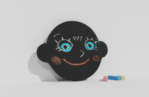 Фигурная грифельная меловая доска на тему эмоций - fgospostavki.ru - Полевской