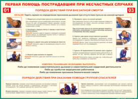 Таблица "Порядок действий при внезапной смерти" (100х140 сантиметров, винил) - fgospostavki.ru - Полевской