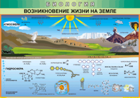 Таблица "Возникновение жизни на земле" (100х140 сантиметров, винил) - fgospostavki.ru - Полевской