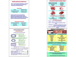 Плакаты ПРОФТЕХ "Классификации и виды мяса" (4 пл, винил, 70х100) - fgospostavki.ru - Полевской