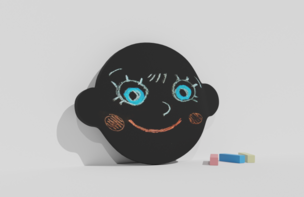 Фигурная грифельная меловая доска на тему эмоций - fgospostavki.ru - Полевской